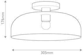 Alora Mood ALM-SYLVIA-SF-BK-CL - Plafoniera SYLVIA 1xE27/60W/230V nera