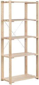 Scaffale in kit 5 ripiani NOVA L 76.5 x P 38.5 x H 174.5 cm beige, portata per ripiano 75 kg