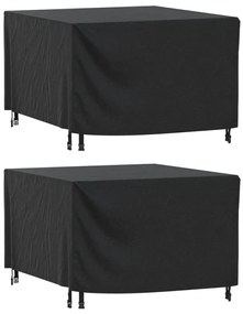 Copri Mobili Giardino 2pz Nera 113x113x73 Cm Impermeabile 420d /