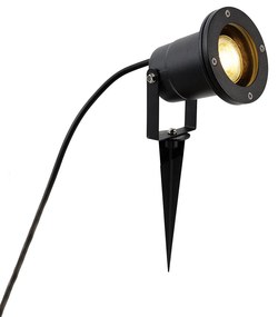 Faretto da giardino a picchetto moderno nero incl. cavo da 200 cm e spina IP65 - Basic