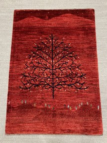 Loribaft Tappeto 80 x 120 Rosso (Iran) Annodato A Mano