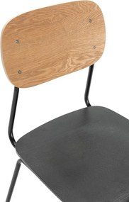 Set di sedie da pranzo in frassino decorato in nero e naturale 2 pz Aira - Marckeric