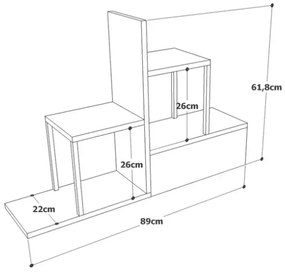 Mensola Libreria A Parete Industrial In Ferro E Legno 89x22x62H Voyage