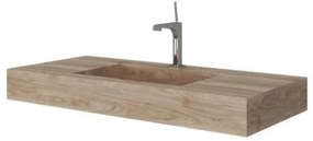 Lavabo Sospeso Con Vasca Centrale 100x46 Cm Savini Due "Idea" Miele