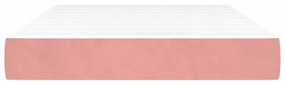 Materasso a molle insacchettate rosa 120x200x20 cm in velluto