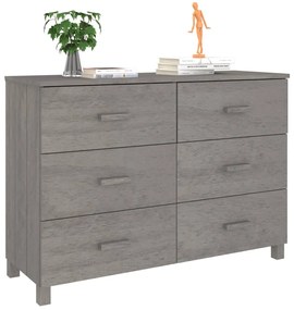 Credenza hamar grigio chiaro 113x40x80cm legno massello di pino