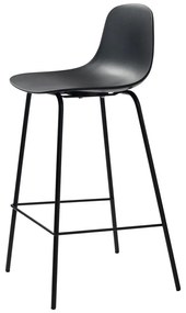 Sgabello da bar in plastica nera 92,5 cm Whitby - Unique Furniture