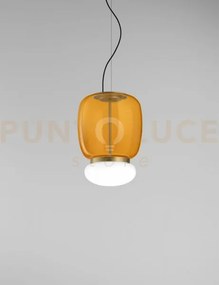Faro sospensione g ambra scura bianco ottone verniciato l2202 led 2...