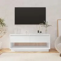 Mobile TV Bianco Lucido 102x41x44 cm in Truciolato 809491