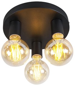 Lampada da soffitto moderna intelligente nera incl. 3 WiFi G95 - Facil