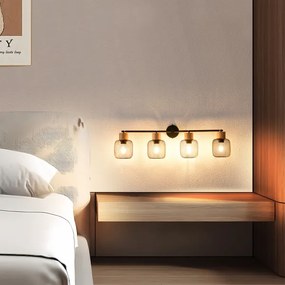 Brilagi - Faretto BASKLITE 4xE27/15W/230V legno di caucciù/nero