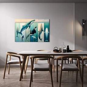 Quadro su tela – Balene e orche negli abissi