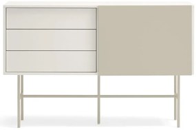 Cassettiera bassa beige/crema con ante scorrevoli 140x91 cm Nube - Teulat