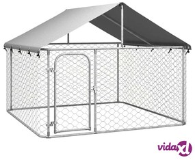 vidaXL Gabbia per Cani da Esterno con Tetto 200x200x150 cm