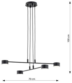 Lampadario a sospensione con filo MODUS 4xGX53/12W/230V nero