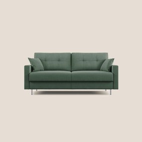 Megan divano letto matrimoniale in microfibra smacchiabile T11 collezione Autunno verde 208 cm (mat. 160x197)