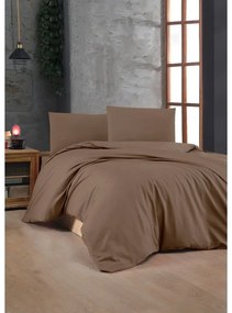Biancheria da letto marrone in cotone renforcé per letto matrimoniale 200x200 cm – Mijolnir