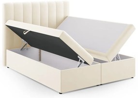 Letto boxspring beige con contenitore 160x200 cm Gina - Milo Casa