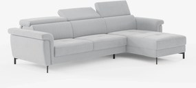 Capri Divano letto angolare con penisola contenitore e poggiatesta reclinabili - elegante tessuto smacchiabile T30