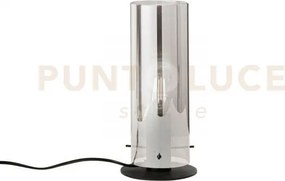 Lumetto magic nero e fume' 1 luce attacco e27 13x13x23cm in vetro e...