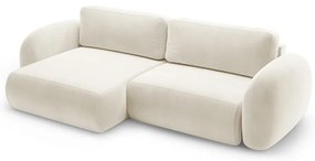 Divano angolare color crema allungabile/con contenitore con rivestimento in velluto Tonale – Cosmopolitan Design