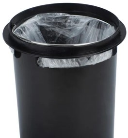 WENKO 22829100 - Cestino LEMAN 17x25 cm in acciaio inossidabile satinato/nero