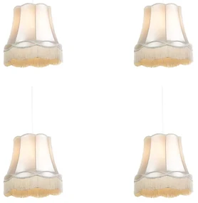 Set di 4 lampade a sospensione retrò color crema 45 cm - GRANNY