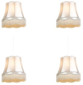 Set di 4 lampade a sospensione retrò crema 45 cm - Granny