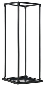 Rastrelliera Per Legna Da Ardere Base Nera 37x37x113cm Acciaio /