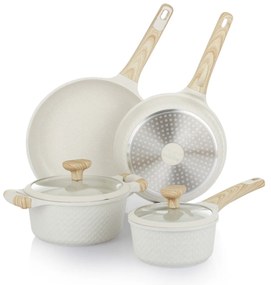 Batteria pentole 6 pezzi Bambù bianca