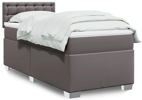 Giroletto A Molle Con Materasso Grigio 100x200 Cm İn Similpelle /
