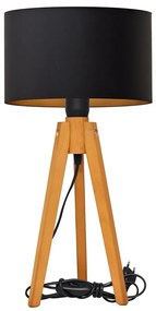 Lampada da tavolo ALBA 1xE27/15W/230V nero/oro/quercia