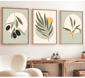 SET 3x Foto in cornice 50x70 cm foglie