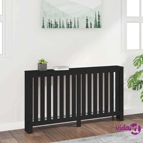vidaXL Copertura Termosifone Nera 153x19x84 cm Legno Massello di Pino