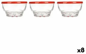 Set di Ciotole Karaman Rosso Trasparente Vetro Polietilene Ø 10,5 cm 275 ml (8 Unità)