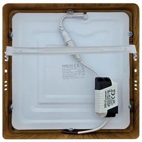 Plafoniera LED BLOCK LED/18W/230V 4200K 22x22 cm marrone