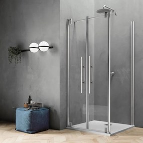 Box doccia con ingresso frontale battente Sword L 70 x H 200 cm, vetro 8 mm vetro senza finitura / trasparente profilo cromato