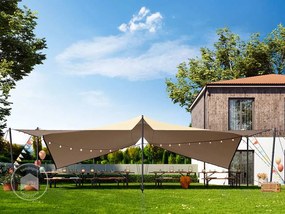 TOOLPORT Tenda stretch 6 x 8 m, set di pali in acciaio incluso, color sabbia - (1701)