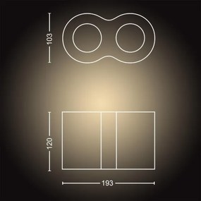 Philips 56332/30/P6 - Plafoniera LED dimmerabile Hue PILLAR 2xGU10/5W/230V + Telecomando