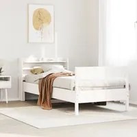 Letto senza Materasso Bianco 75x190 in Legno Massello di Pino 3306952