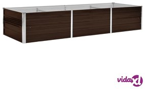vidaXL Letto Rialzato Giardino Marrone 240x80x45 cm in Acciaio Zincato