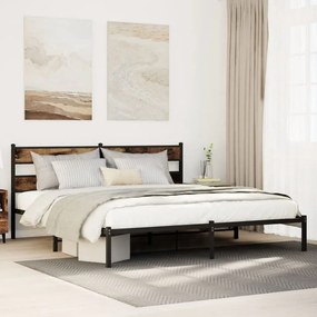Giroletto Senza Materaso İn Metallo Rovere Fumo 180x200 Cm /