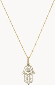 Collana in oro giallo con ciondolo Mano di Fatima