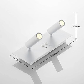 Lucande Magya applique LED bianco a 4 luci