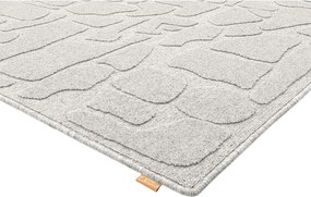 Tappeto in lana grigio chiaro 133x190 cm Morphic Dunes - Agnella