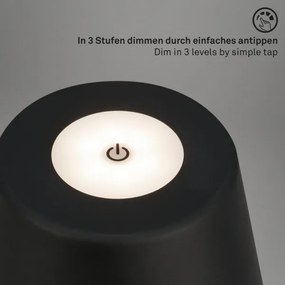 Brilo - Lampada da tavolo per esterni LED Dimmerabile ricaricabile LED/3,5W/5V IP44 nero