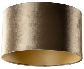 Paralume in velluto bronzo con interno oro 35/35/20