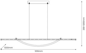 Lampadario LED a sospensione con filo AMBAR LED/35W/230V nero