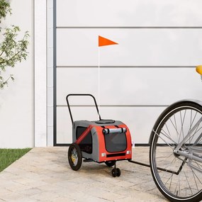 Rimorchio Da Bici Per Animali Arancione E Nero Oxford E Ferro /