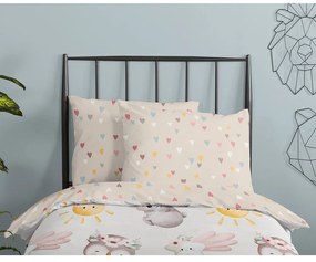 Set copripiumino e federa da bambini marrone/beige in cotone per culla 100x135 cm Hugs – Good Morning